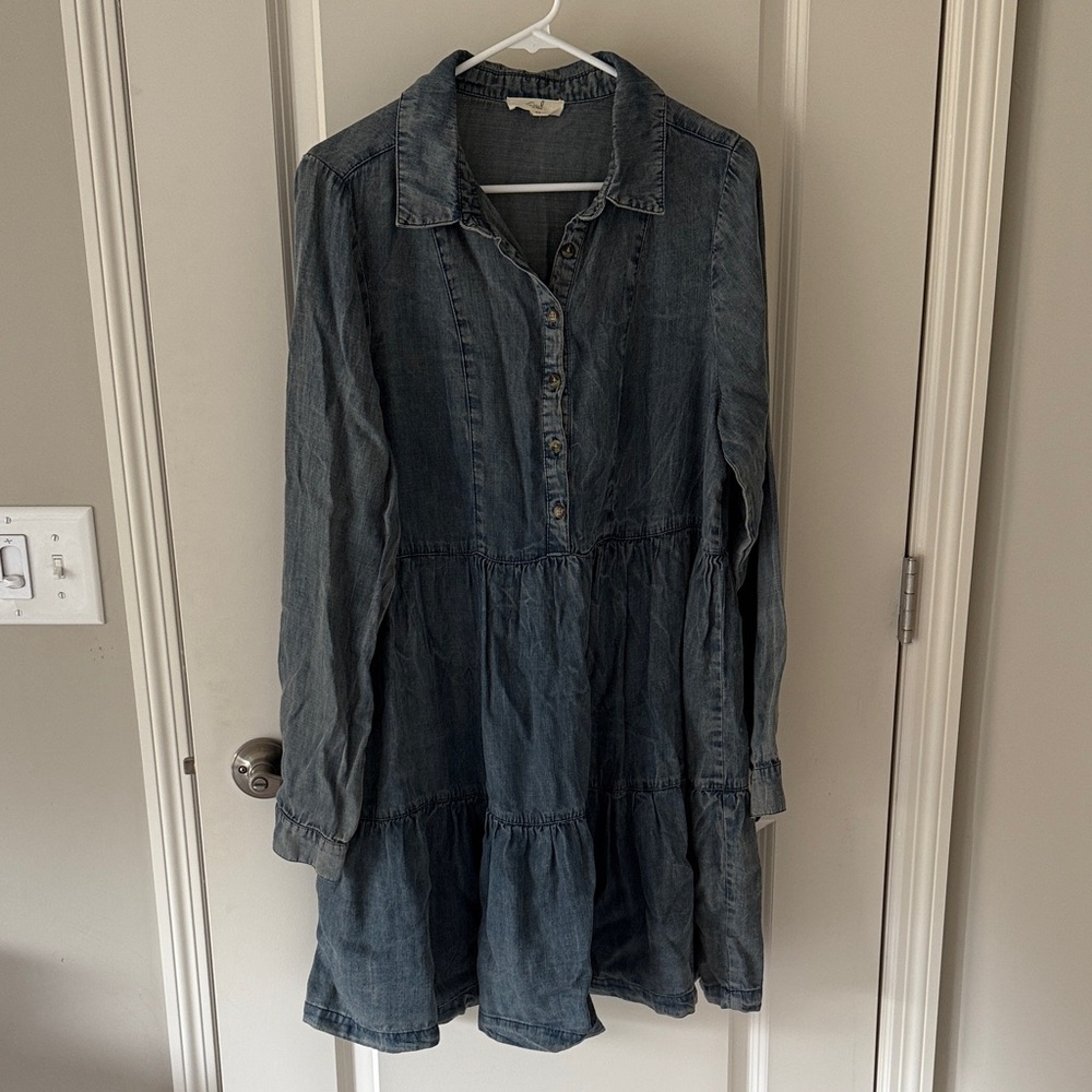Easel Long Sleeve Denim Dress